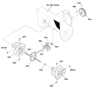 Auger Drive Group Diagram and Parts List for 1696158-00-1730HD 2012 Briggs and Stratton Snow Blower